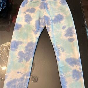 Justice Blue and White Sweatpants with Relaxed Fit